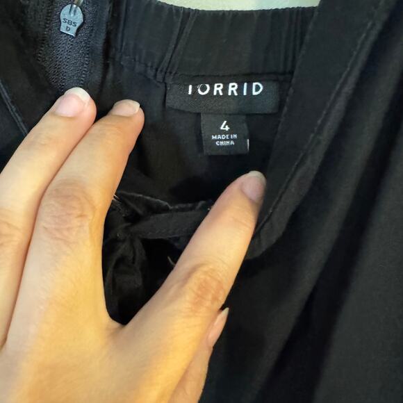 Torrid Women's Size 4X Black Poplin Lace-Up Cami Corset Lacing Sleeveless Top - Picture 4 of 10